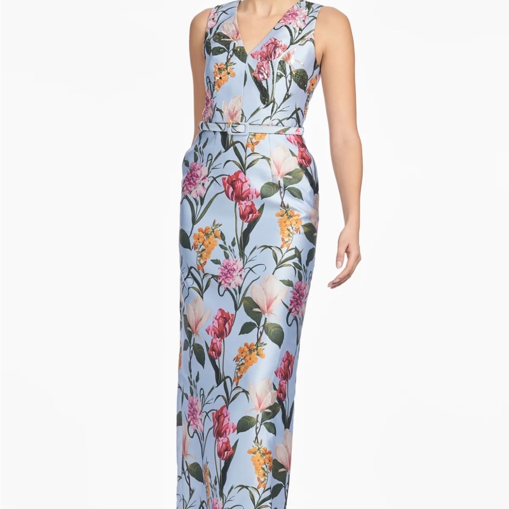 Sachin + Babi Adellyn Gown in Glacial Blue Blossoms